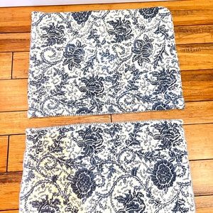 Williamsburg pillow shams blue floral quilted pine cone hill